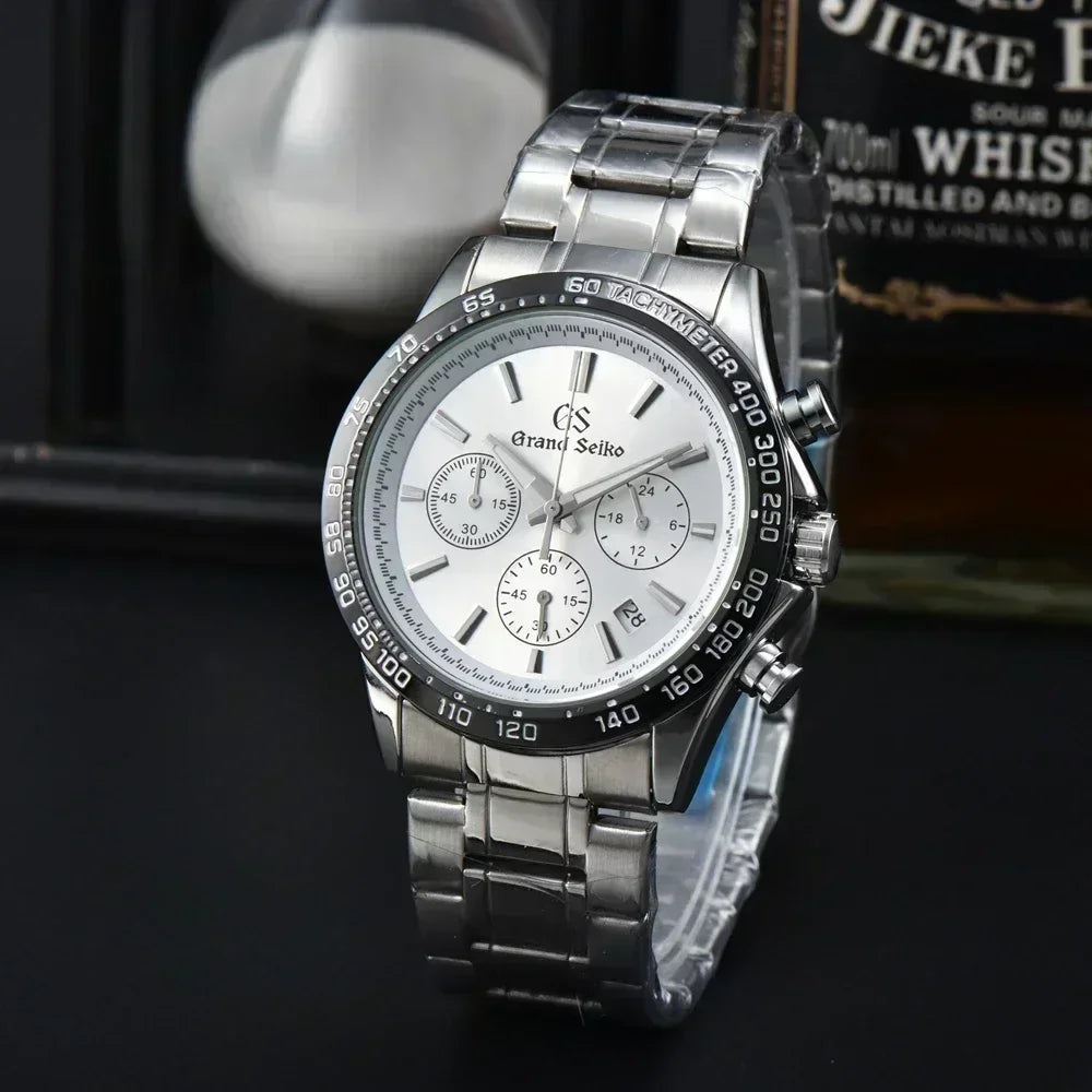 New Luxury Brand Grand Seiko SLGC001G Tentagraph Evolution 9 Collection Steel Strap Chronograph Quartz AAA Watch for Men - Customized Watch Store