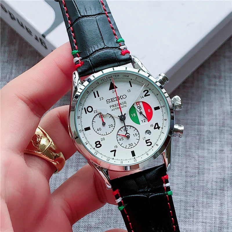 1:1copy MenQuatz Watches Classic Leather Strap Wrist Watch with Watch - Customized Watch Store