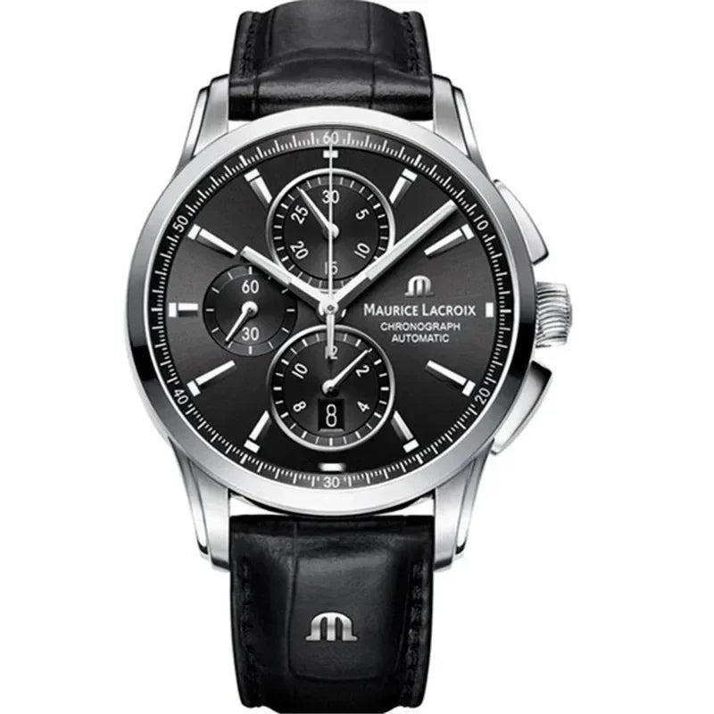 MAURICE LACROIX Watch Ben Tao Series Three-eye Chronograph Fashion Casual Luxury Leather Men’s Watch Relogios Masculinos - Customized Watch Store