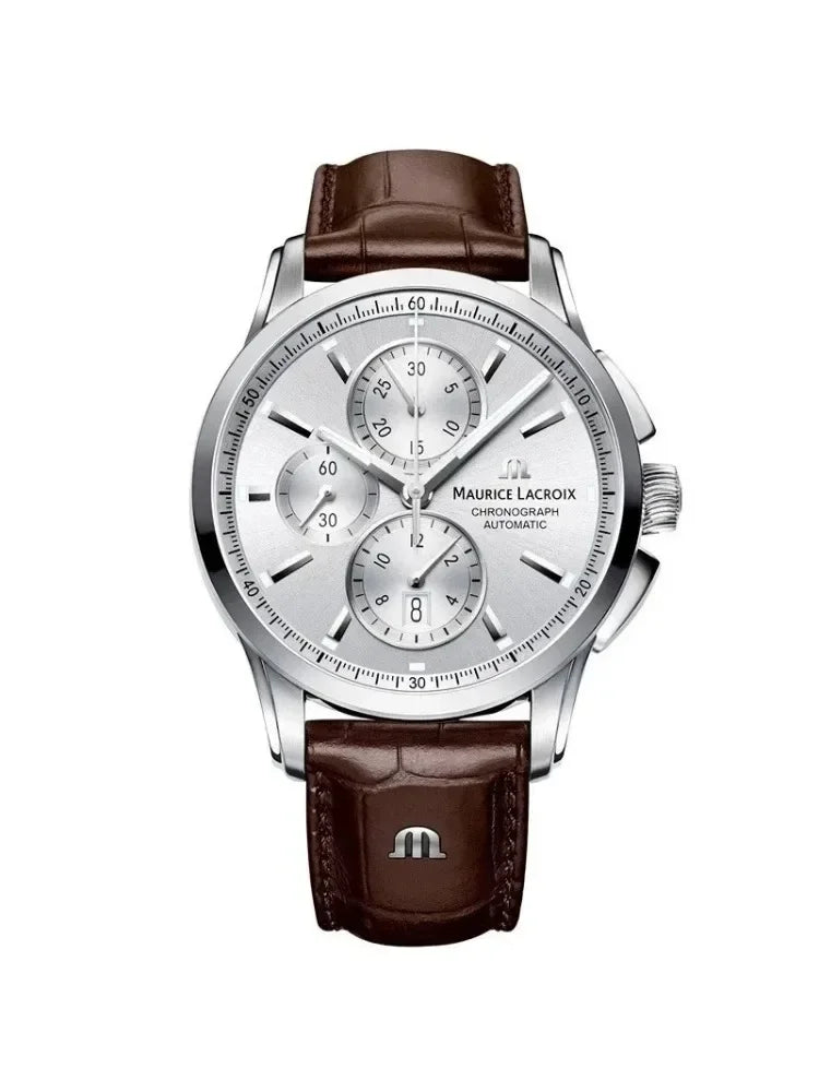 MAURICE LACROIX Watch Ben Tao Series Three-eye Chronograph Fashion Casual Luxury Leather Men’s Watch Relogios Masculinos - Customized Watch Store