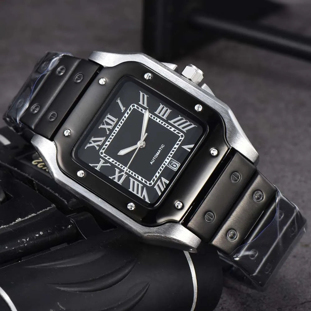 Top Original Brand Watches for Mens Fashion Classic Square Waterproof Automatic Date WristWatch Luxury Sports AAA Male Clocks - Customized Watch Store